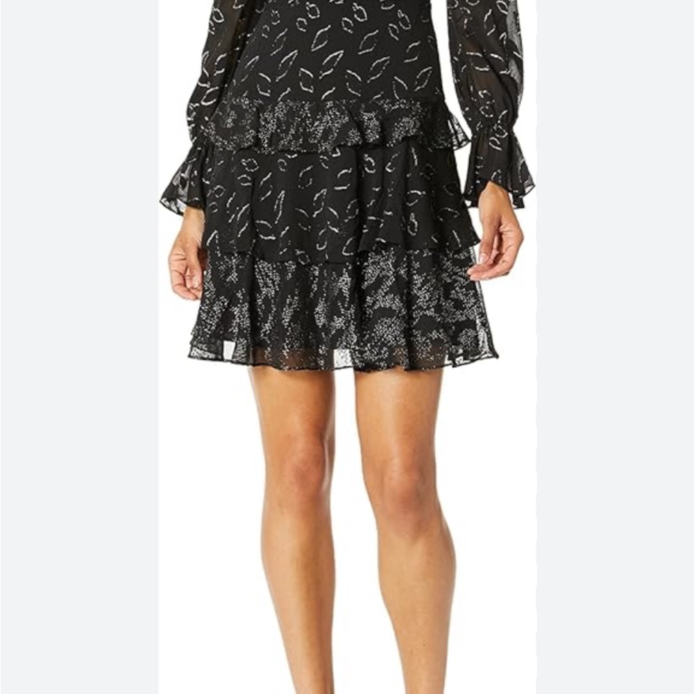 BCBGMaxAzria Black Dress with Silver Accents